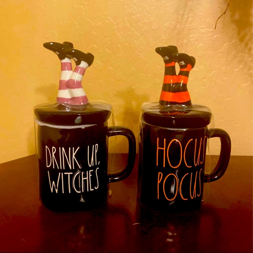 Two Rae Dunn Halloween mugs